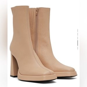 By Far Leather boots in beige